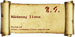Nádassy Ilona névjegykártya